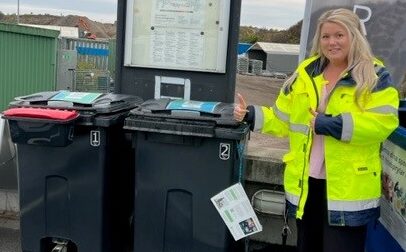 Två fyrfackskärl och medarbetare på Sörmland Vatten